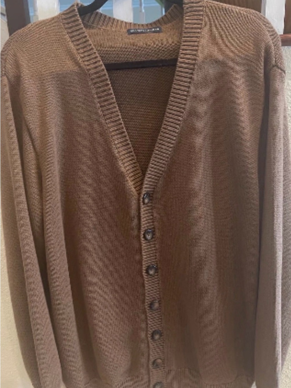 Brandy Melville  Brown V-Neck Button Cardigan Sweater oversized